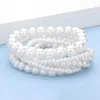 Fashnzfab 7pcs - Pearl Stretch Bracelets White In White