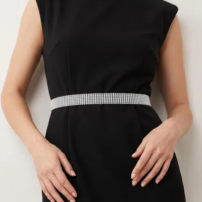 Fashnzfab 7-row Rhinestone Waist Chain Belt In Silver