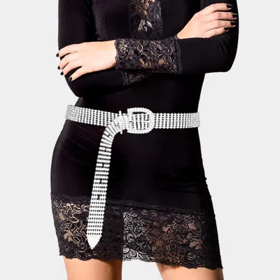 Fashnzfab 7rows Rhinestone Pave Belt In Multi