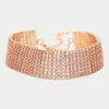 Fashnzfab 8 Rows Pave Cz Tennis Evening Bracelet Clear, Rose Gold In Multi