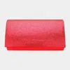 Fashnzfab 8" X 2.25" X 4.2" Shimmery Evening Clutch Bag In Red