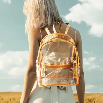 Fashnzfab 8" X 3.75" X 10.25" Transparent Backpack Bag In Multi