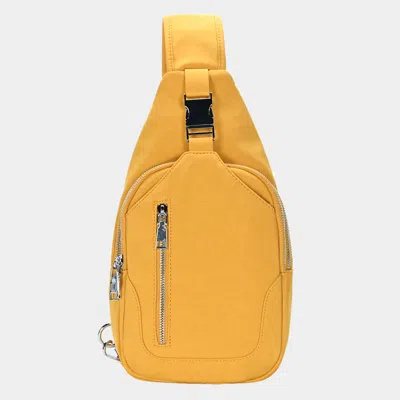 Fashnzfab 8.5" X 2.5" X 13" Solid Sling Bag In Yellow