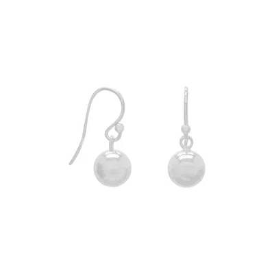 Fashnzfab 8mm Bead Drop Earrings In Silver