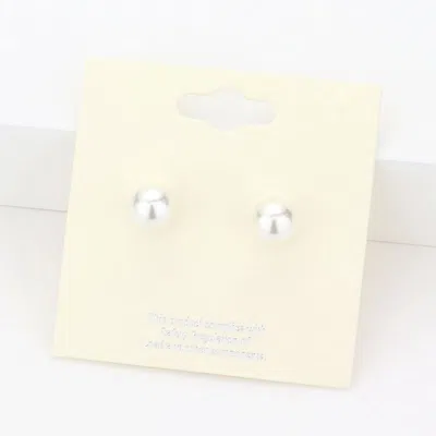 Fashnzfab 14mm Pearl Stud Earrings In Metallic