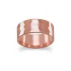 Fashnzfab 8mm Solid Copper Hammered Ring In Pink