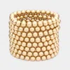 Fashnzfab 8pcs - Pearl Stack Stretch Bracelets In Gold