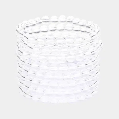 Fashnzfab 8pcs - Pearl Stack Stretch Bracelets In Multi