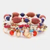 Fashnzfab 8pcs - Puka Shell Metal Butterfly Shell Angel Charm Pointed Various Beads Beaded Stretch Multi Layer In Multi