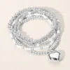 Fashnzfab 8pcs - Textured Metal Stackable Multi Layered Bracelets In Multi