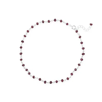 Fashnzfab 9.5" + 1" Glam Garnet! Bead Anklet In Orange