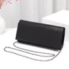 Fashnzfab 9.5" X 4" X 2" Bling Solid Evening Clutch Crossbody Bag In Black