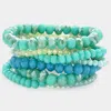 Fashnzfab 9pcs - Faceted Bead Stretch Bracelets In Blue