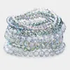 Fashnzfab 9pcs - Faceted Bead Stretch Bracelets In Blue
