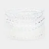 Fashnzfab 9pcs - Faceted Bead Stretch Bracelets Clear In Multi