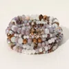 Fashnzfab 9pcs - Faceted Bead Stretch Bracelets Gray, Multi In Multi