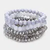 Fashnzfab 9pcs - Faceted Bead Stretch Bracelets In Multi