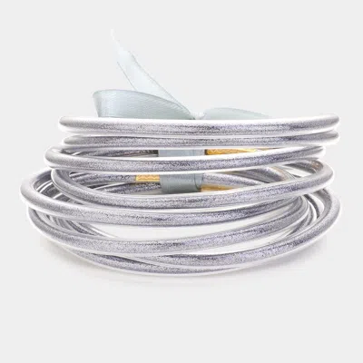 Fashnzfab 9pcs - Glitter Jelly Tube Bangle Bracelet In Blue