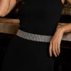 Fashnzfab 9rows Stone Pave Belt In Metallic