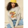 Fashnzfab A French Terry Knit Graphic Sweatshirt In Grey