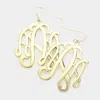 Fashnzfab 'a' Monogram Earrings In Gold