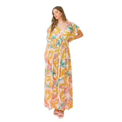 Fashnzfab A Printed Woven Maxi Cover Up In Multi