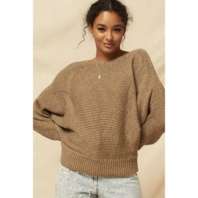 Fashnzfab A Ribbed Knit Sweater In Grey