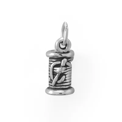 Fashnzfab A Stitch In Time! Oxidized 3d Needle And Thread Charm In Neutral