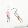 Fashnzfab Abalone Enamel Bar Dangle Earrings In Multi