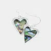 Fashnzfab Abalone Heart Dangle Earrings In Multi