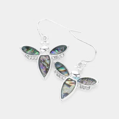 Fashnzfab Abalone Honey Bee Dangle Earrings In Multi