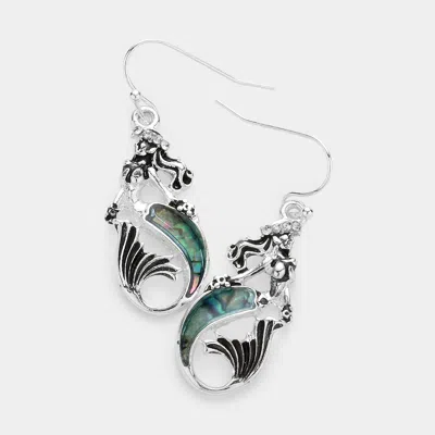 Fashnzfab Abalone Mermaid Dangle Earrings In Multi