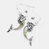 Fashnzfab Abalone Mermaid Dangle Earrings In Multi
