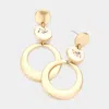 Fashnzfab Abalone Pointed Triple Round Link Dangle Earrings In White