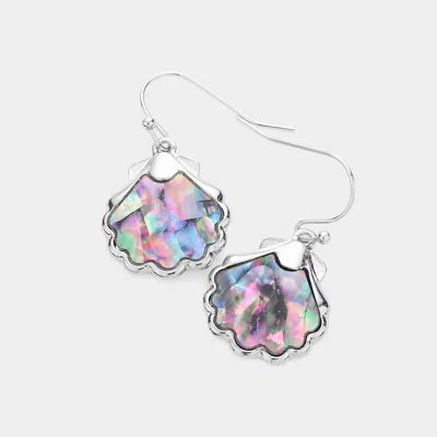 Fashnzfab Abalone Shell Dangle Earrings In Metallic