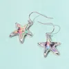 Fashnzfab Abalone Starfish Dangle Earrings In Multi