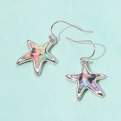 Fashnzfab Abalone Starfish Dangle Earrings In Multi
