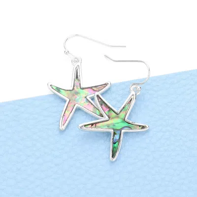 Fashnzfab Abalone Starfish Dangle Earrings In Multi