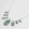 Fashnzfab Abalone Teardrop Cluster Station Necklace In Multi