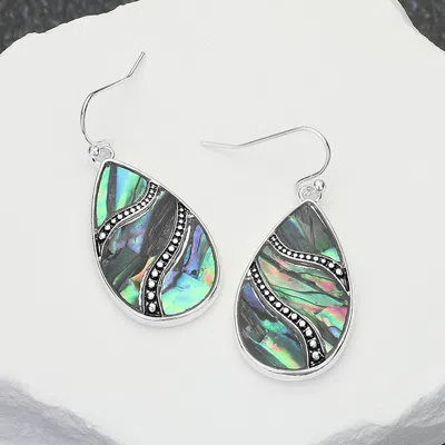 Fashnzfab Abalone Teardrop Dangle Earrings In Multi