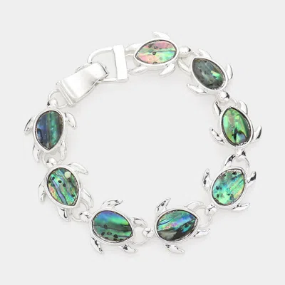 Fashnzfab Abalone Turtle Link Magnetic Bracelet In Multi