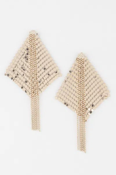 Fashnzfab Abstract Bead Drop Diamond Earrings In Gold