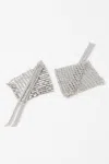 Fashnzfab Abstract Bead Drop Diamond Earrings In Silver