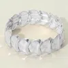 Fashnzfab Abstract Brushed Metal Plated Beaded Stretch Bracelet In Silver