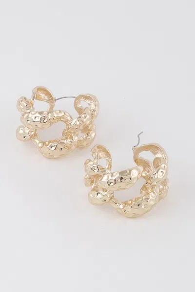 Fashnzfab Abstract Chain Hoop Earrings In Silver