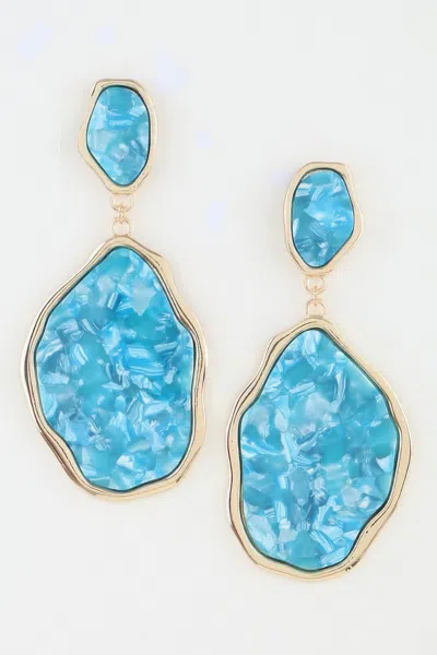 Fashnzfab Abstract Crystal Stone Drop Earrings In Metallic