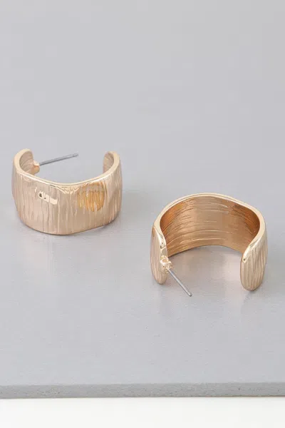 Fashnzfab Abstract Cut Hoop Earrings In Gold