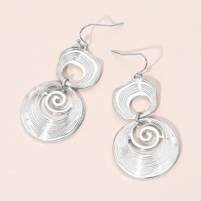 Fashnzfab Abstract Double Spiral Drop Earrings In Metallic