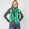 Fashnzfab Abstract Foil Print Scarf In Green