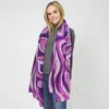 Fashnzfab Abstract Foil Print Scarf In Purple